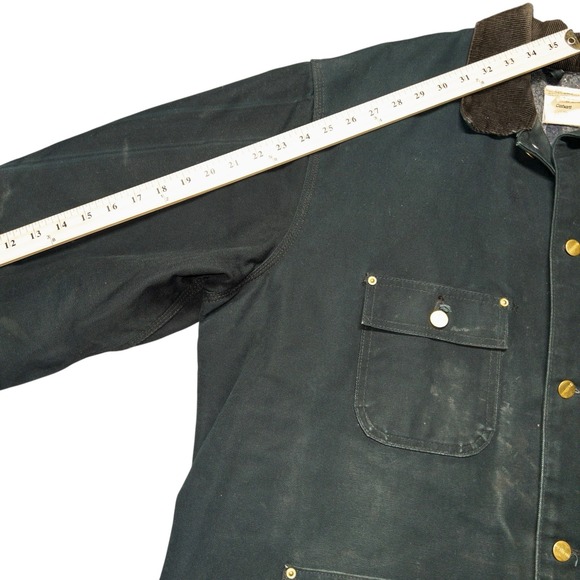 Vintage Carhartt Blanket Lined Chore Jacket Mens 46r Workwear Western Farm - Picture 8 of 8
